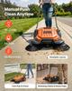 Walk-Behind Hand Push Floor Sweeper, Manual Floor Sweeper Non-Electric with 650mm Sweeping Width, 18.9L Waste Container & Adjustable Folding Handle