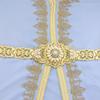 Vintage Turkish Caucasus Women Belt Gold Color Crystal Slavic Bridal Jewelry Adjustable Length