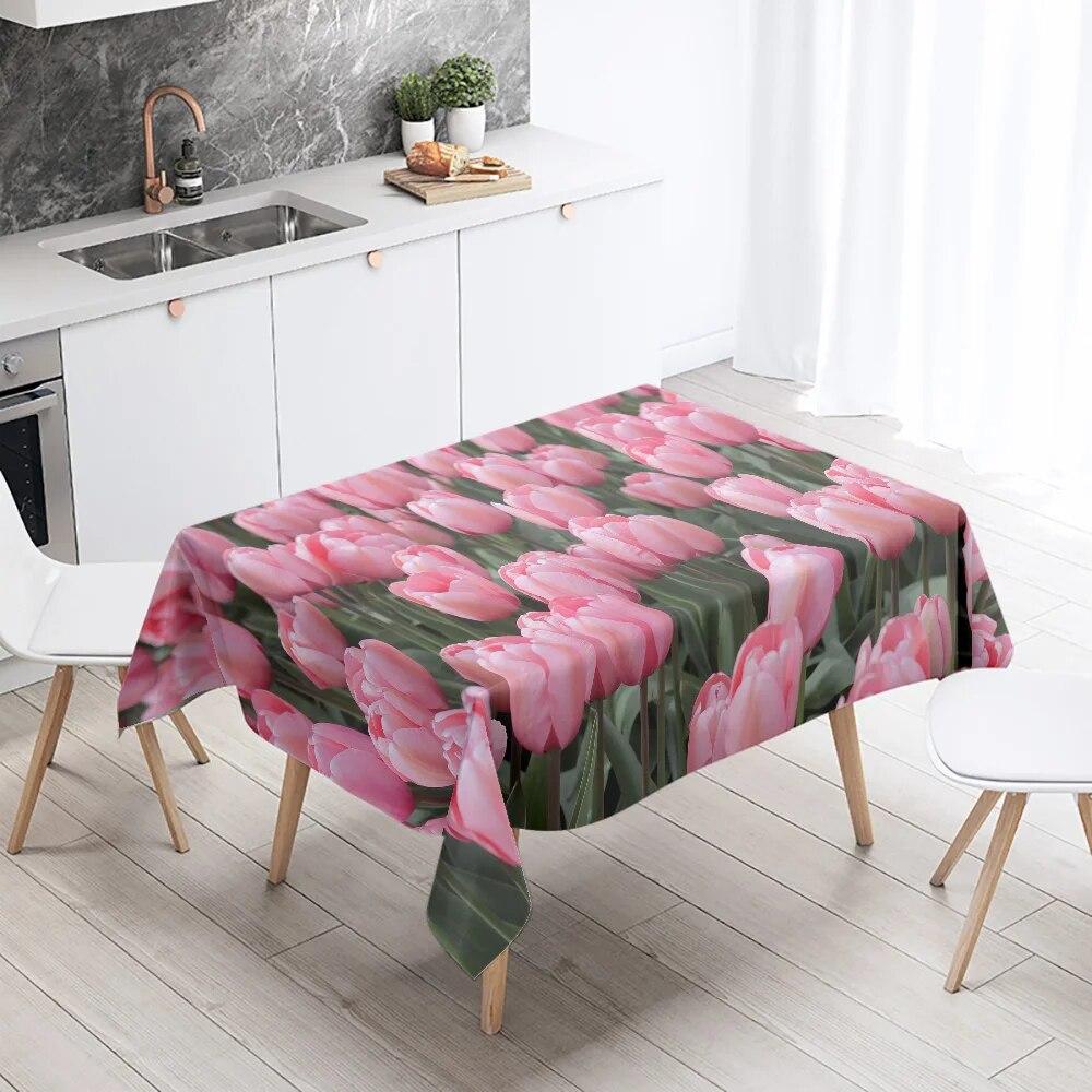 

Цветочная скатерть роза тюльпан ресторан украшение стола свадьба противообрастающая прямоугольная 90x140cm