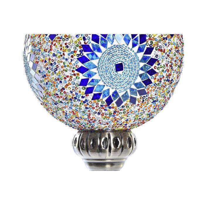 Suspension - Multicouleur - Verre et Métal - 20 x 20 x 36 cm - 50 W - Intérieur