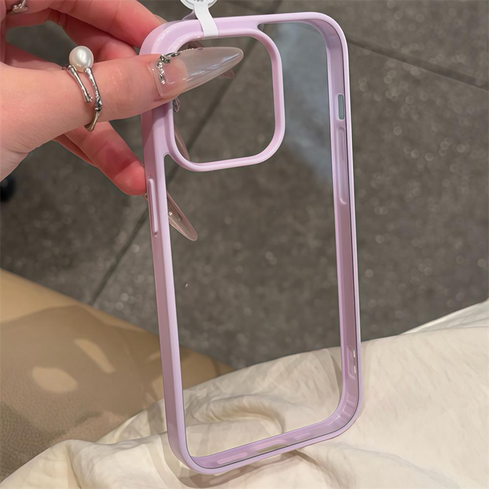 Luxury Clear Candy Color Case  For iPhone 17 Air 16 15 14 13 12 Pro Max Plus Clear Acrylic Bumper Protection Cases Cover