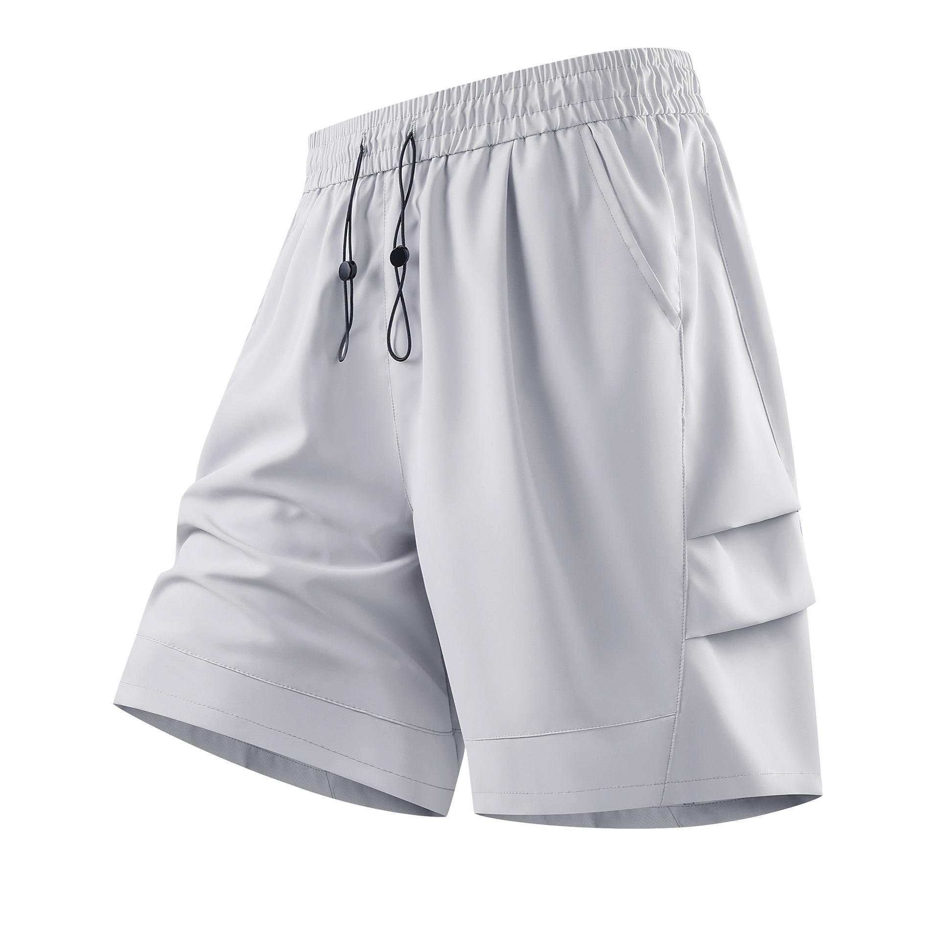 

Летние мужские шорты больших размеров Dingmao, свободные пляжные брюки длиной пять дюймов, спортивные быстросохнущие дышащие тонкие мужские брюки L/60-72KG серый