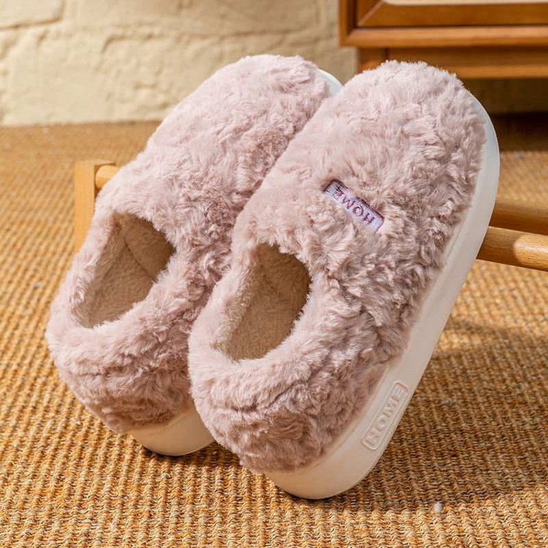 Cotton slippers autumn and winter 2025 new indoor home thick-bottomed non-slip warm plush slippers