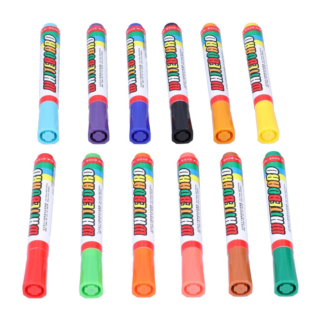 Whiteboard Pen Colorful Painting Pens Erasable Marker Children Drawing Graffiti Tool Set12‑Color