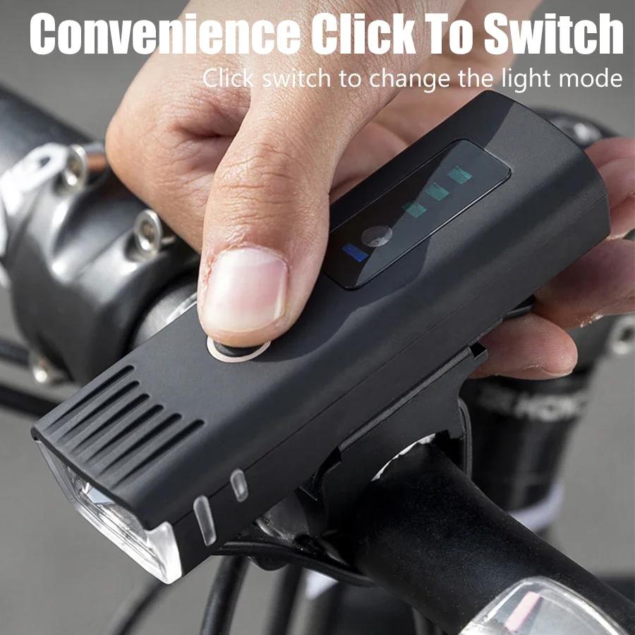 Bicycle Flashlights LED Bike Front Light Type-C Rechargeable Bike Lamp Ultralight Handlebar Lights Waterproof Cycling Lamp