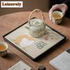 Cute Cat Water Absorbing Tea Tray Vintage Cutlery Organizer Tea Board Household Dishes for Serving Tea Items Supplies Craft Gift