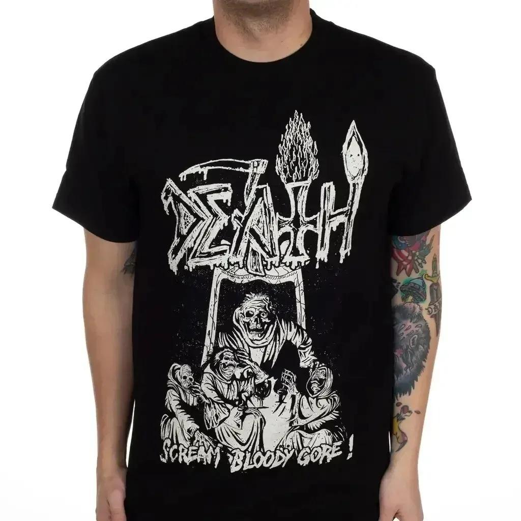 Death "Human" Retro Death Metal Album Grafisch Unisex Zwaar Katoen Oversized Rock T-shirt