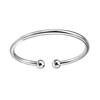 Bracelet Ouvert Argenté Perles Style Coréen pour Femme