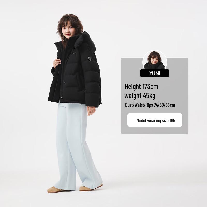 Tanboer Women's Short Puffer Down Jacket with Detachable Hood