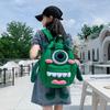 Women's Cute Four-Legged Monster Canvas Backpack - Fashionable, Large Capacity for Travel and School.