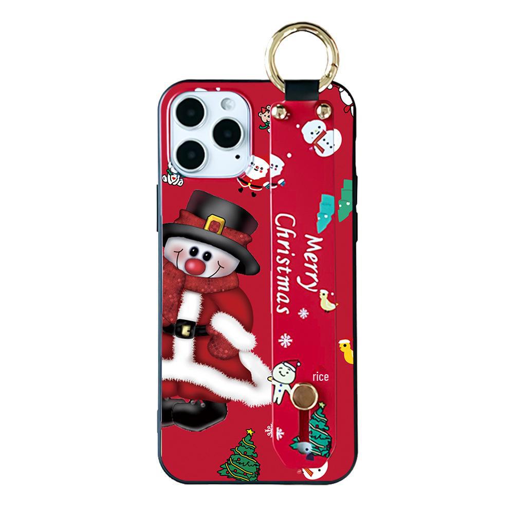 Apple 13Pro Max/16/13/12/11/8/XR Weihnachtselch Geprägtes Case mit 3D Armbandständer