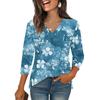 3/4 Sleeve Shirts For Women  Print Graphic Tees Blouses Casual Plus Size Basic Tops Pullover