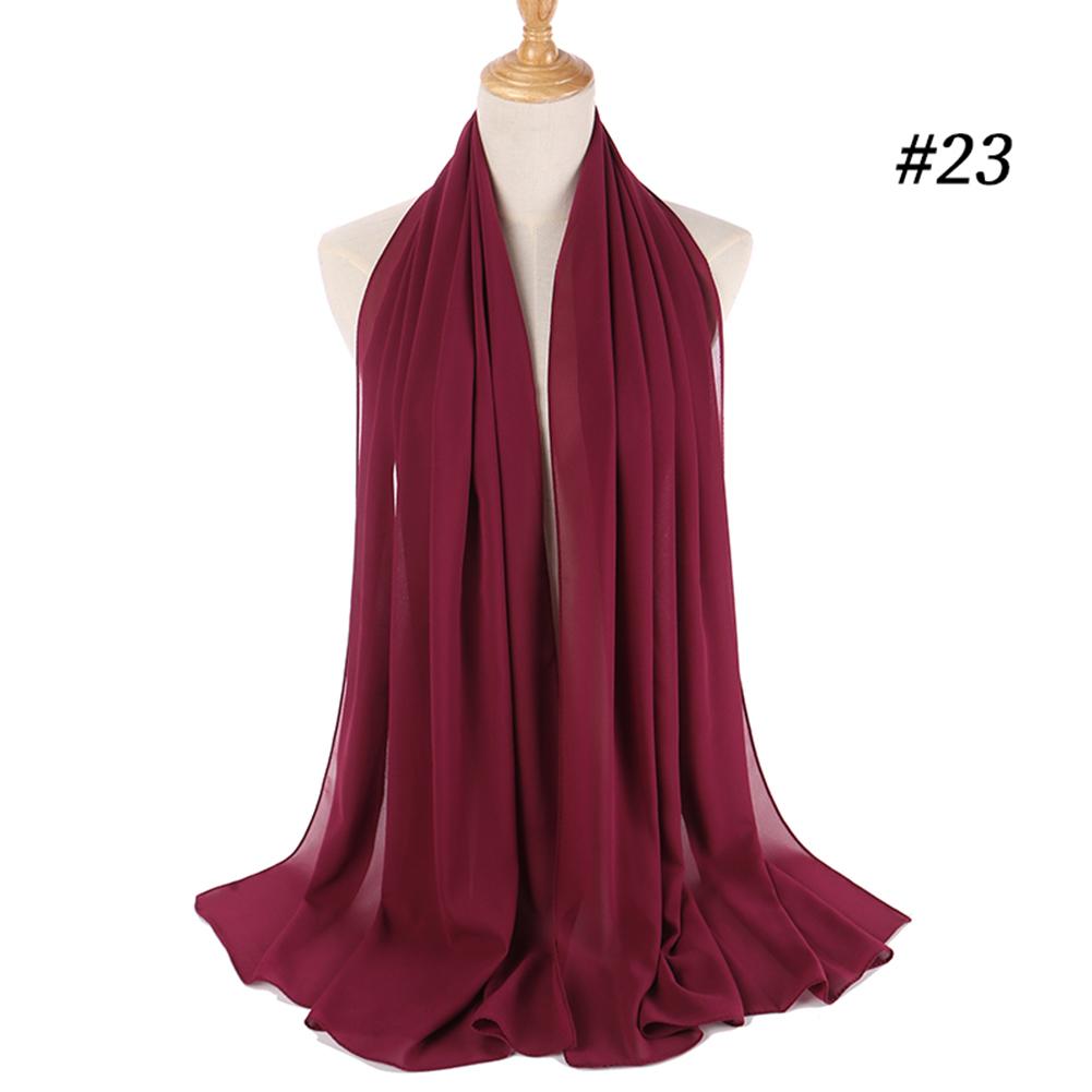 Solid Color Bubble Chiffon Muslim Hijab Wrap Shawl Scarf 70*175CM