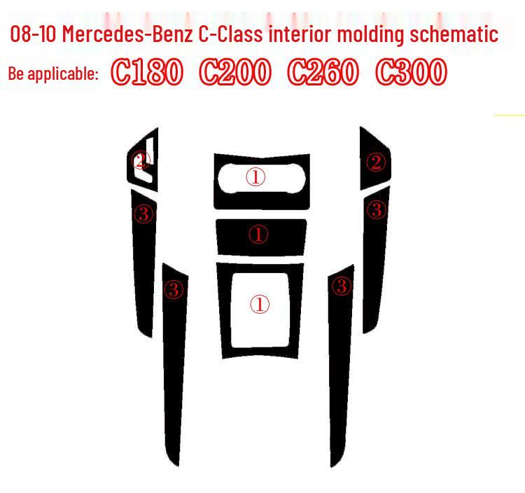Interior Gear Panel Sticker Film for Mercedes-Benz C-Class C200/GLC/C200L (2008-2010)
