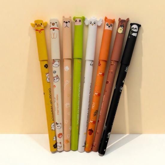 Carine Penne Cancellabili Animali dei Cartoni Animati Penne Gel 0.7mm Inchiostro Penna Scrittura Fluida per Adulti Bambini Scrittura Calligrafia Prendere Appunti