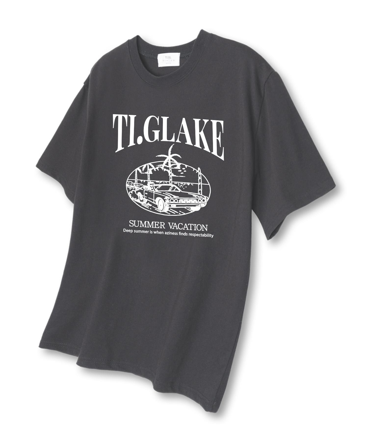 Tee Glake Open Car Vacation Oversized Short Sleeve T-Shirt Dark Gray Xxl