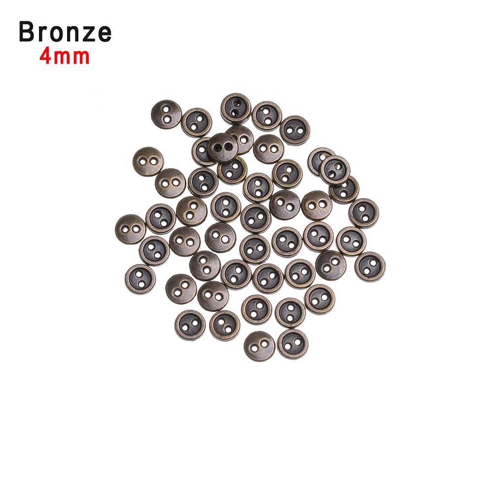 50Pcs Metal Mini Buttons For Doll Clothes Round Bread Buttons Doll Buttons For Diy Sewing Blyth Doll Clothing Sewing 3/4/5/6mm