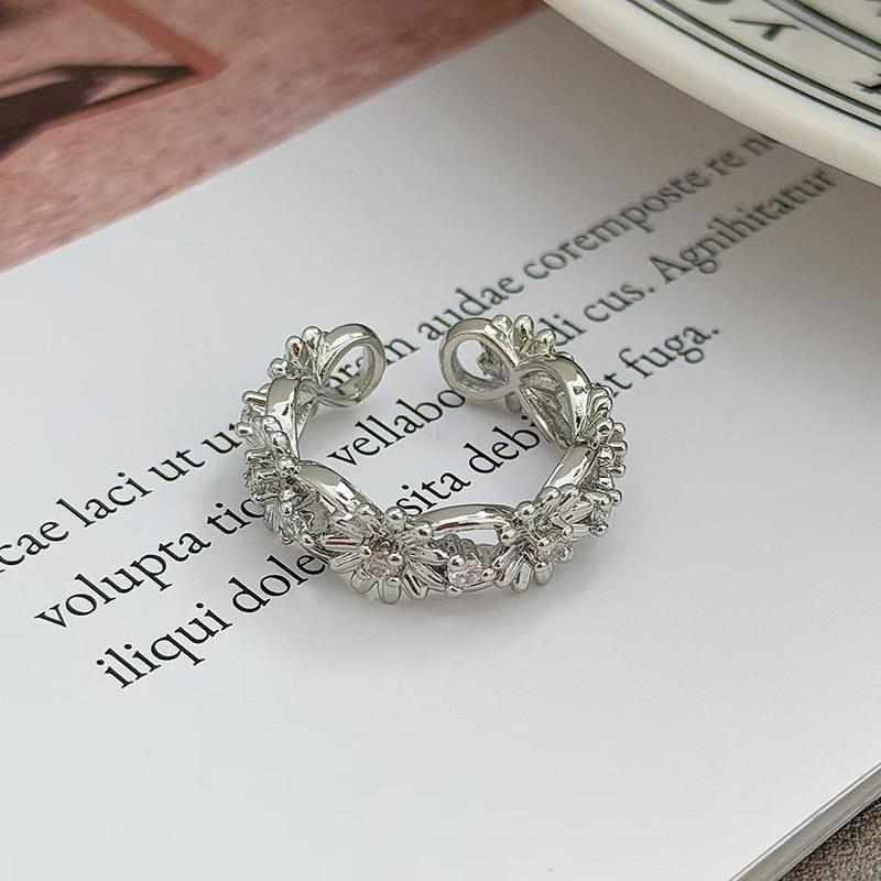 Ballettmädchen Schlichter Schlichter Ring Geometrischer Öffnungsring Modischer Persönlichkeits-Schlichter Kalter Stapelbarer Wind Zeigefingerring