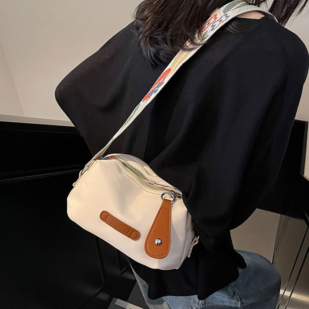 Trendy Multicolor Crossbody Bag Widen Belt Oxford Cloth Single-Shoulder Bag Casual Style Thicken Tote Bag Daily Casual