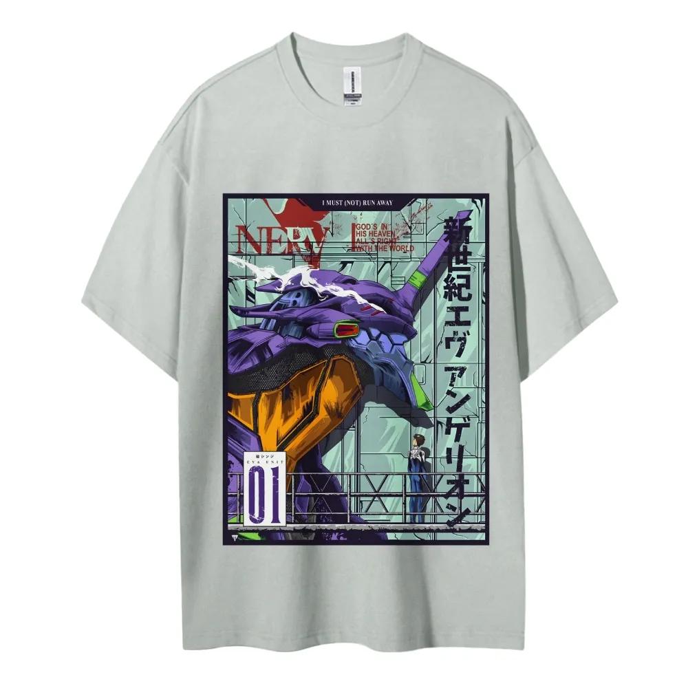 Neon Genesis Evangelion Cotton Unisex Crewneck Anime TShirt Comfortable Shortsleeved Sports and Casual Mens and Womens Tops