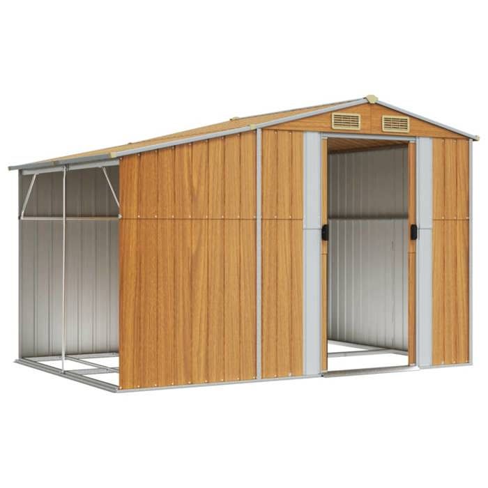VidaXL Abri de Jardin, Cabane à Outils avec Poignées, Remise à Outils avec Toit Inclinable, Abri de Rangement, Marron Clair 3188298