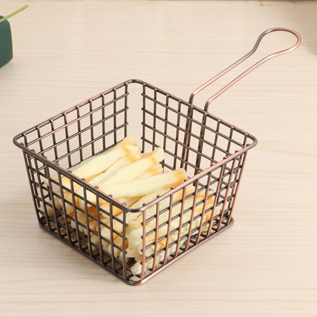 Iron Mesh Colander Strainer Sifter Fry Basket Vegetable