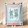 Medieval Wild Animal Flannel Throw Blanket Lion Tiger Leopard Floral Art Print Soft Warm Vintage Sofa Bedroom Home Decor