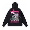 Classic Print Hooded Sweatshirt Teens Unisex Loose Fit Cotton Pullover Streetwear