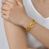 Gold Plated Paperclip Chunky Chain Bracelet Rhombus Geometric Minimalist Bracelets for Women Stainless Steel Irregular Jewelry