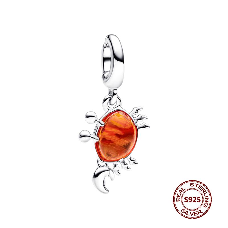 Charms camaleonte adatti a braccialetti originali alla moda in argento 925 con zircone, perlina a forma di polpo e tartaruga, ciondolo a forma di farfalla e lucciola, fai da te per realizzare gioielli