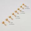 6Pairs Stainless Steel Flat Back Screw Studs Earrings For Women Men 4 Prong Tragus Small Round Clear Cubic Zirconia Ear Jewelry