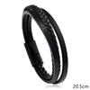 New Fashion Men Leather Bracelet 3 Layers Magentic Buckle Wrap Braslet Hiphop Rock Braided Charm Braclet Pulseria Homme Joias