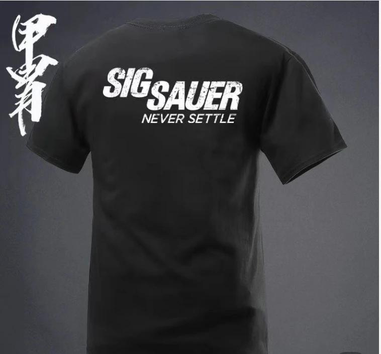 2026 Summer New Style Sig Sur Gun Pattern HighQuality Comfortable Casual Print Mens TShirt