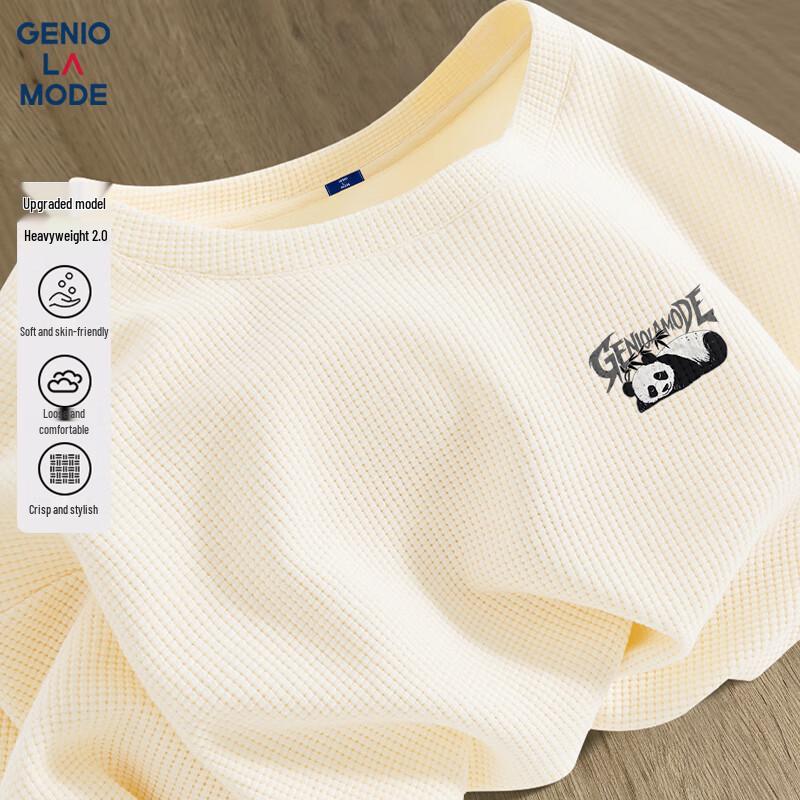GENIOLAMODE Men s Waffle Knit Short Sleeve T-Shirt XL