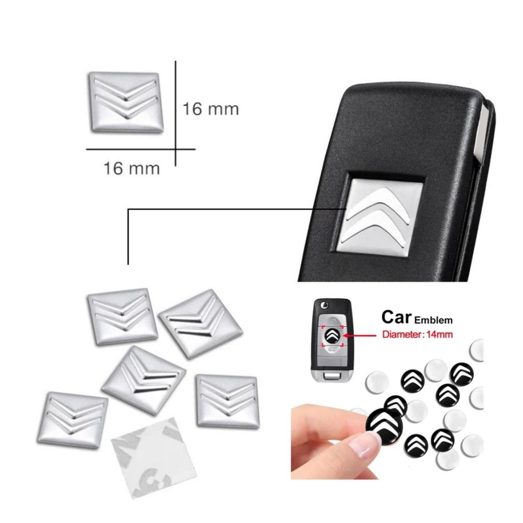 16mm Aluminum Car Remote Key Sticker Emblem Auto Accessories For Citroen C2 C3 C5 C6 C1 DS3 DS4 DS7 Xsara Berlingo Saxo Picasso