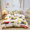 Cute Cartoon Boys Bedding Set Car Track Pattern Duvet Cover Set Children Bed Cover Comforter Cover Full King Pillow Case