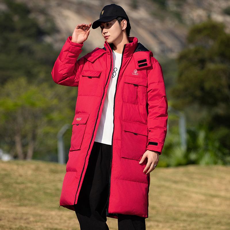 Winter Neue Daunenjacke Herren Mittel und Lang Kapuzenjacke Tooling
