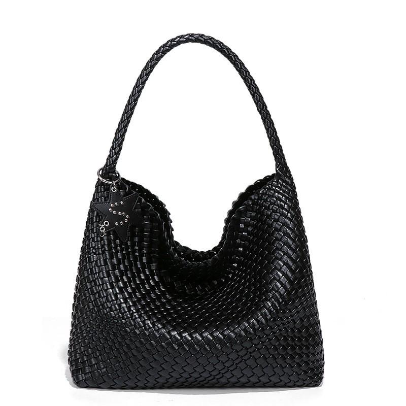 

High-end Niche Design Hand-woven Bag Large-capacity Tote Casual Lazy Style One-shoulder Pendant Commuter