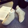 2024 Damen Winter Schneestiefel Warm Flach Übergröße Plateau Schnürstiefel Damen Damenschuhe Neu Flockfell Wildleder Stiefeletten 36-42