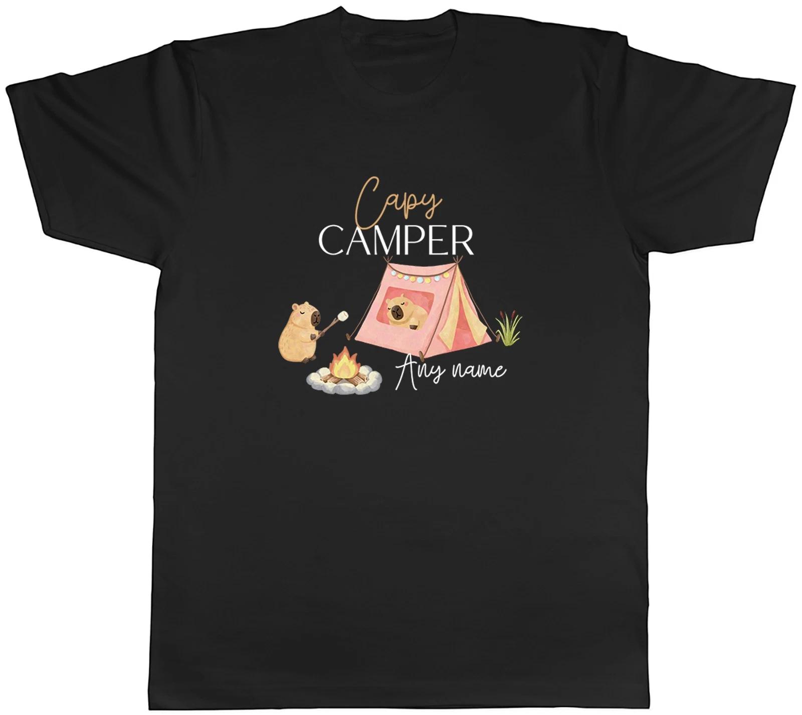 Personalised Funny Capy Camper Capybara Camping Mens T-Shirt Tee Gift Top S