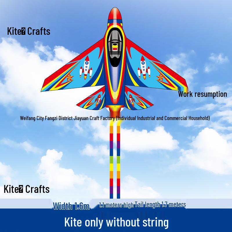 Easy-Fly Rocket Airplane Kite for Kids & Adults - Light Breeze Outdoor Toy