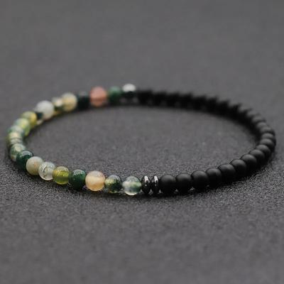 Nueva pulsera de cuentas de 4mm de moda, pulsera de piedra volcánica con mapa Natural Unisex, pulsera de hematita para meditación y Yoga, joyería hecha a mano Joias