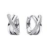 Solid Color Design 925 Silver Synthetic Cubic Zirconia Earrings Women's Silver 293150C01