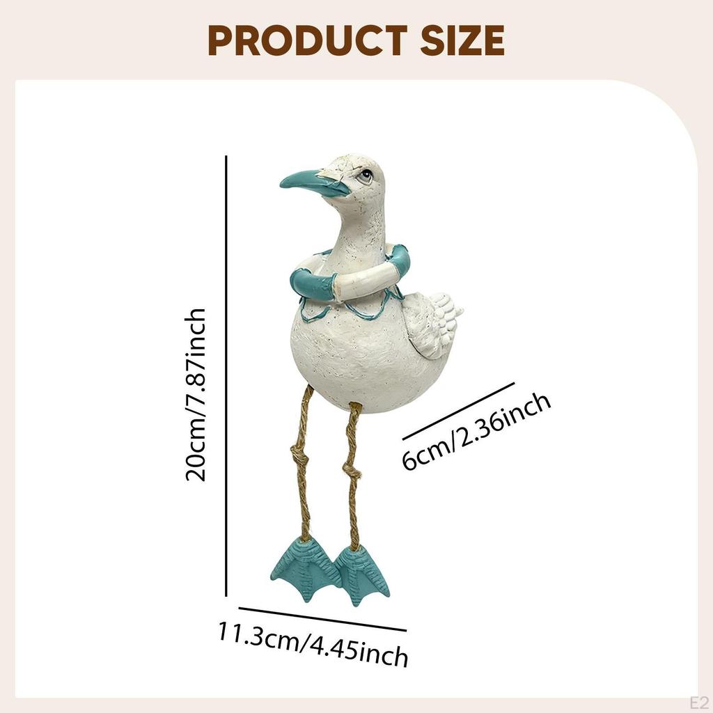 Seabird Statue Animal Sculpture Coastal Decor Nautical Resin Craft Beach Desktop Decoration Dangling