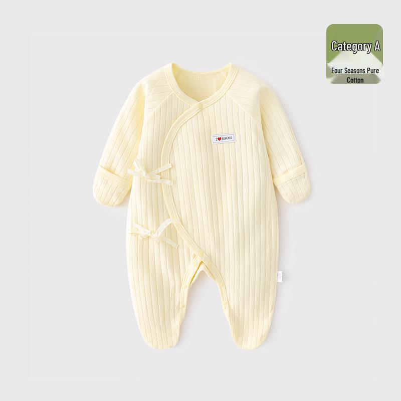 Baby Romper Pure Cotton A-Grade Crawling Suit with Hand & Foot Covers - Anti-Scratch Pajamas for Boys & Girls