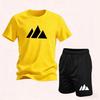 Sommer Mode Trendig Lässig Sport Zwei-Teiler Set Jugend Herren Kurzarm T-Shirt Shorts Set Atmungsaktiv Schnelltrocknend Active Wear