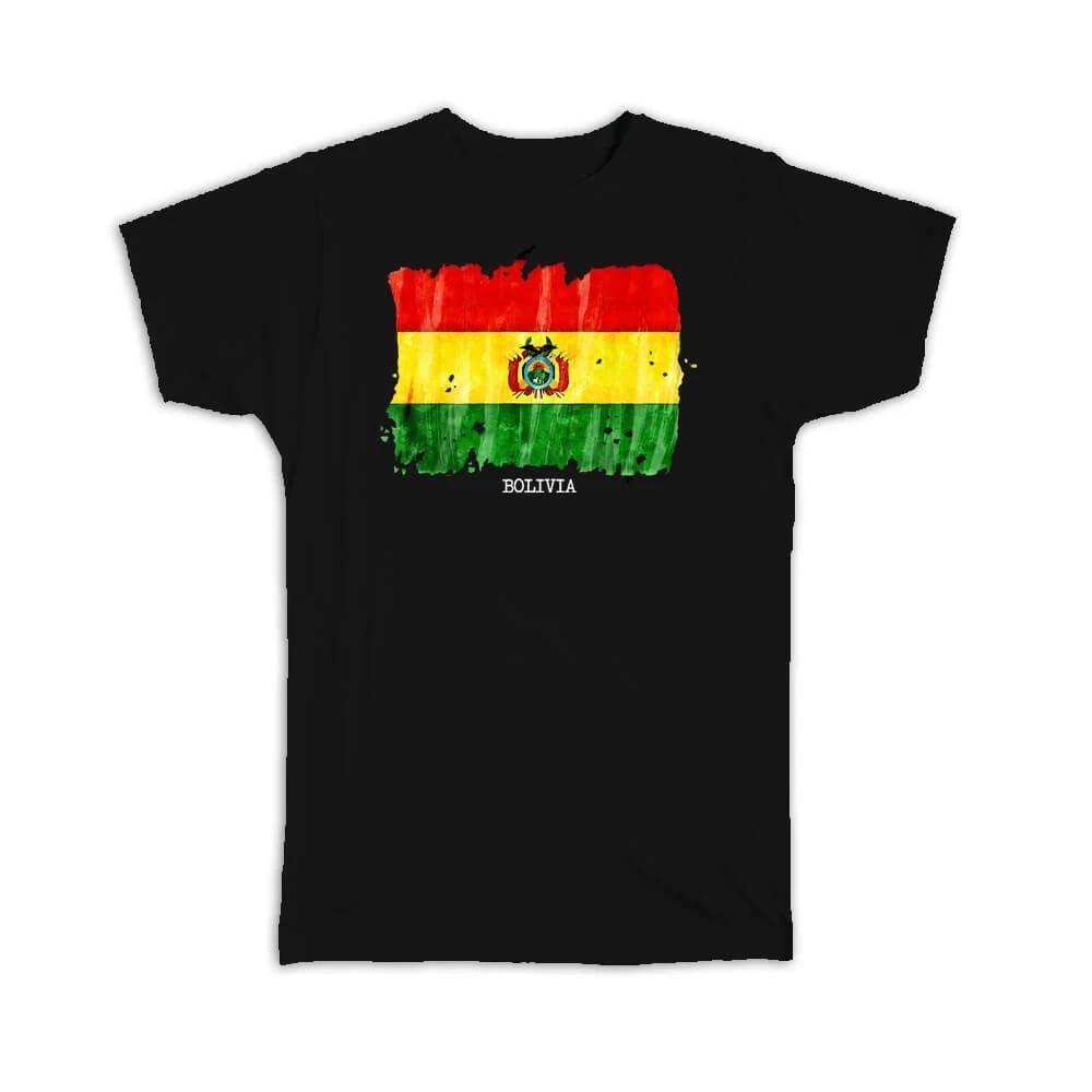 

Gift T-Shirt : Bolivia Flag SouthAmerica Travel Expat Country Watercolor L