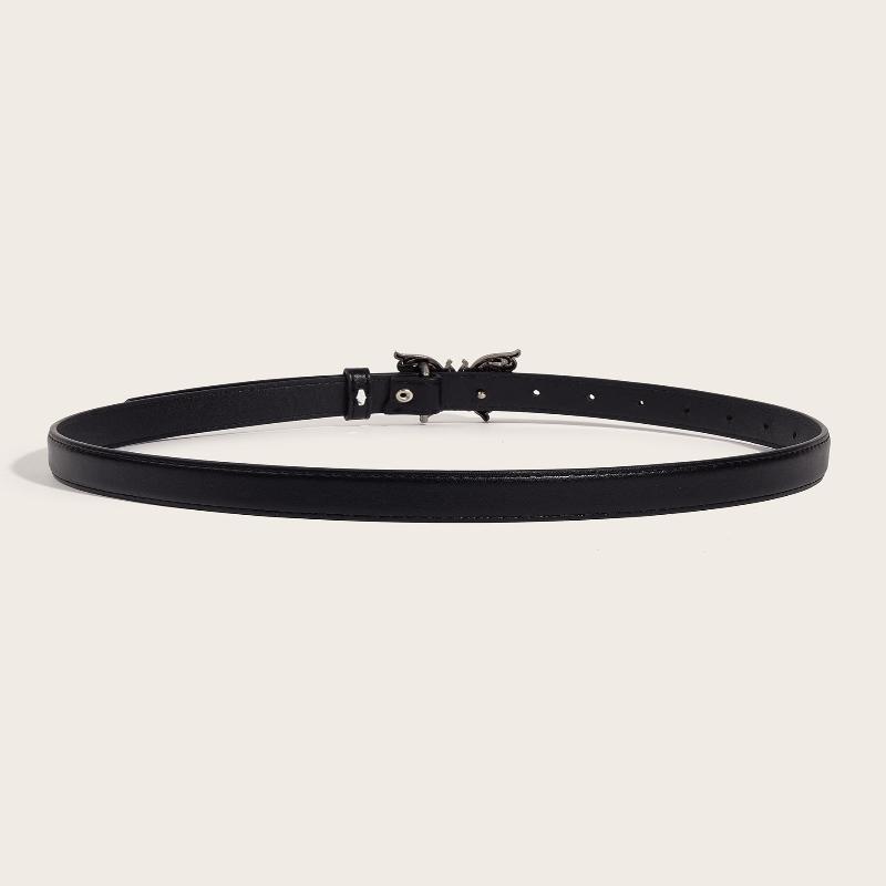 New Arrival Metal Butterfly Snap-Button Versatile Minimalist Leather Belt Trendy Vintage Women’s Belts to Accessorize Jeans