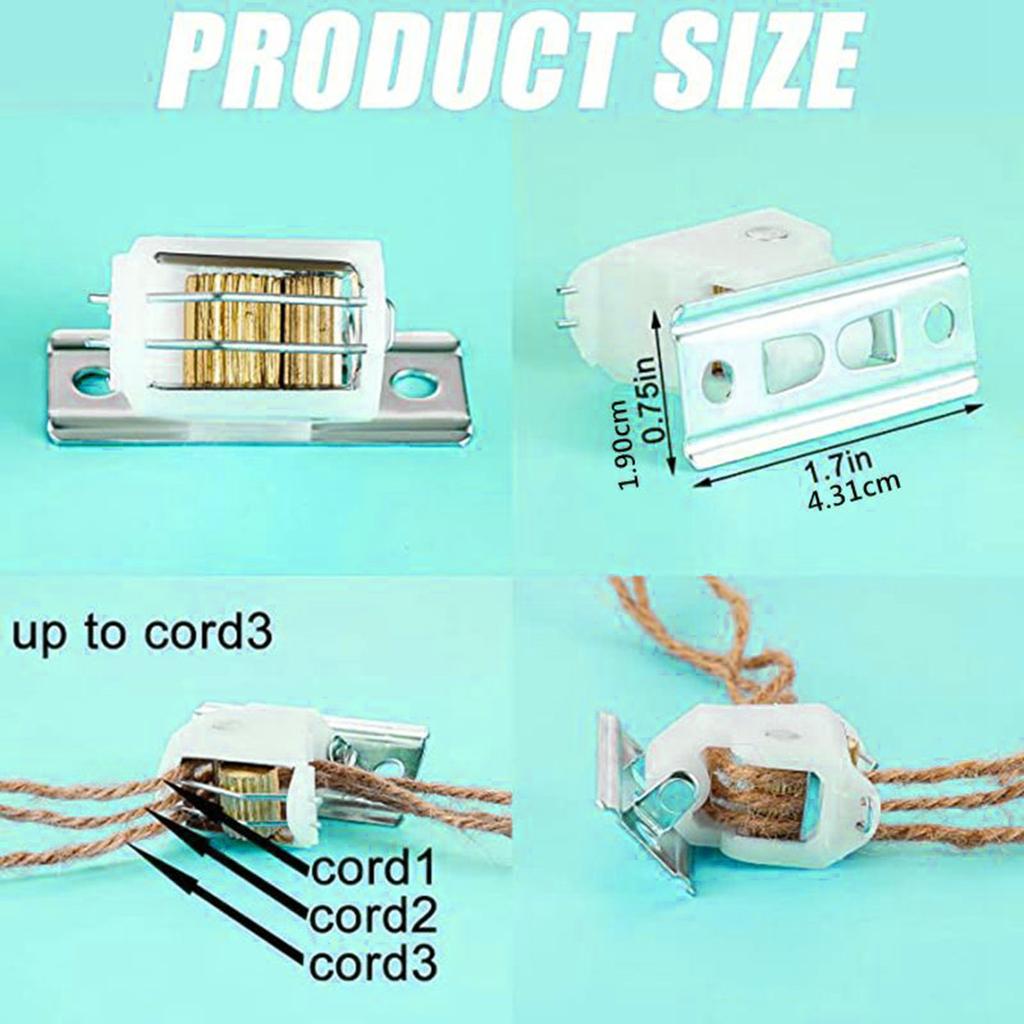 Packung mit 8 Römer-Schatten-Kordelstopper für die Sicherheit zu Hause, österreichischer Schatten, Fensterjalousie-Stopper, Metallhalterung, Vorhangzubehör