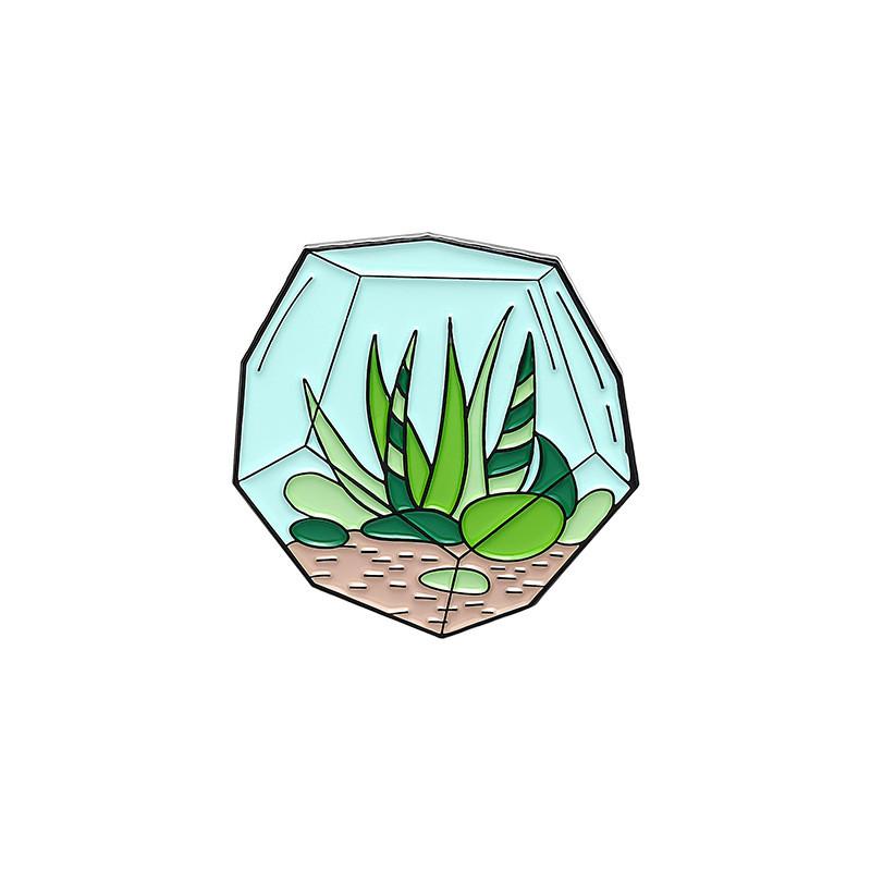 

Cactus Fashionable Geometric Aloe Plant Brooch Elegant Pin For Unique Unisex Style Statement XZ3183